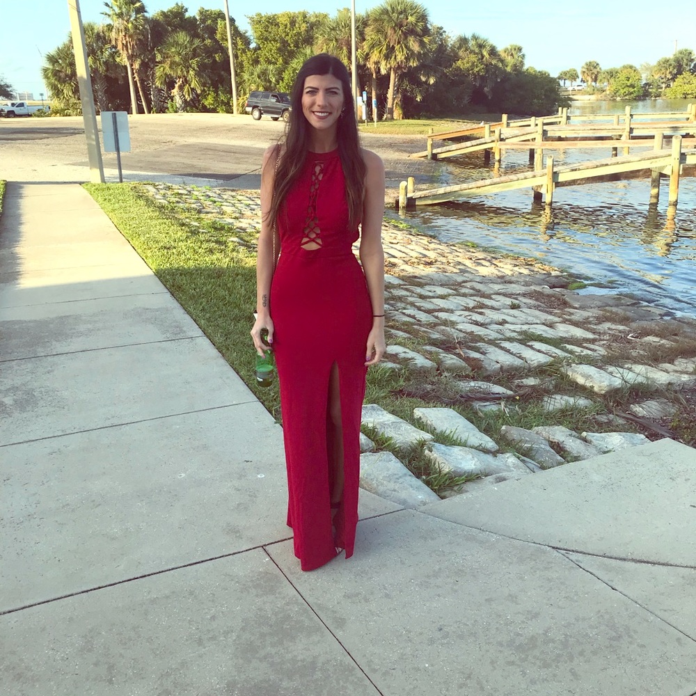 Red maxi dress from Lulu’s